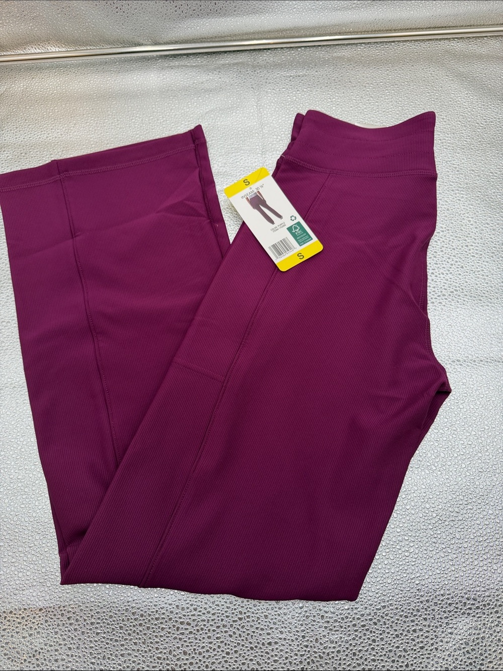 32 Degrees Wide Leg Pants Woman Ribbed Semi Flare Yoga Pants, Purple-S